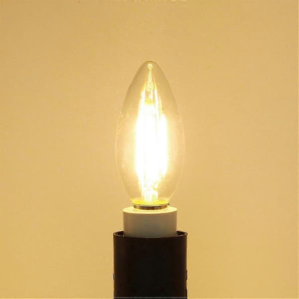 12V E14 LED-filamentpære C35 Form 4W 2700K Varmt Lys Antikk Stil DC12V 2-pakning