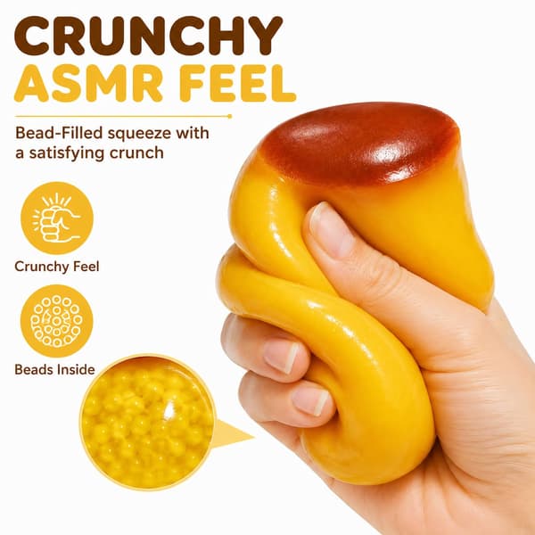 Knaprigt Smör Squishy Stick Asmr Långsamt Stigande Pärlfylld Klämbar Skrivbordsdekoration Presenter för Vuxna (Pudding) Pudding
