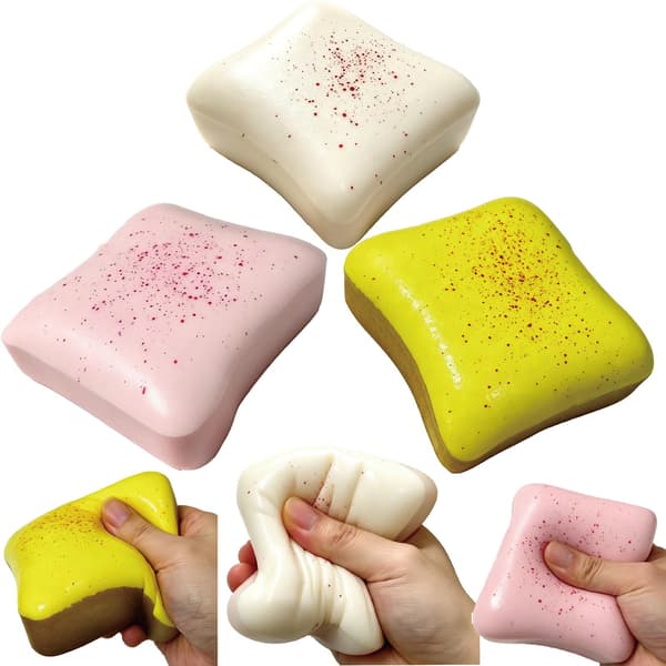 Nkde Rosa Toastbrød Sakte Stigende Dumpling Squishy Smør Klemmeleke Pink Bread Butter Squishy -1pcs