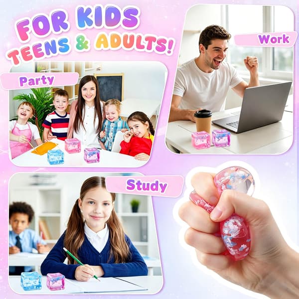 JONEG Fidget Squishy Leker for Barn Voksne Gutter Jenter, Gaver Festutstyr Blue&pink