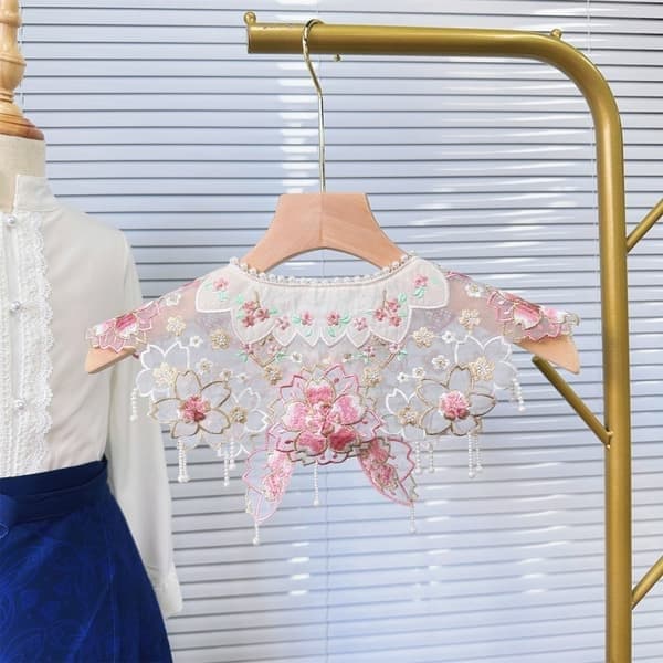 Cherry Blossom Cloud Shoulder Hanfu broderielementer, 3, Størrelse 3 3 3