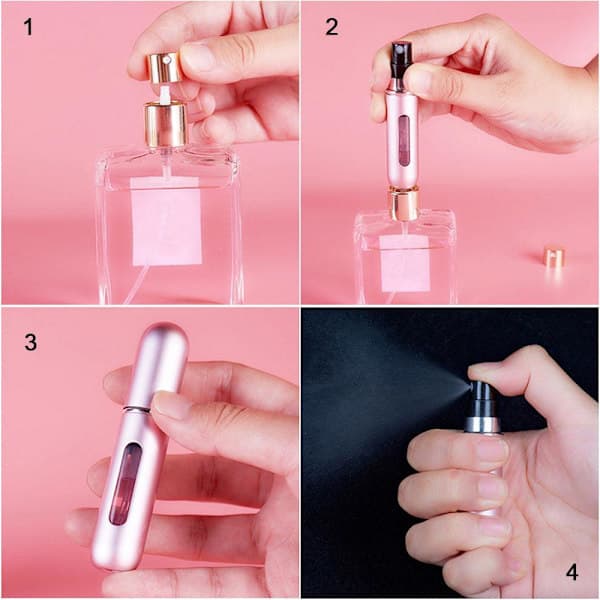 2-pak genopfyldelig parfumeflaske refill spray 6ml Sort