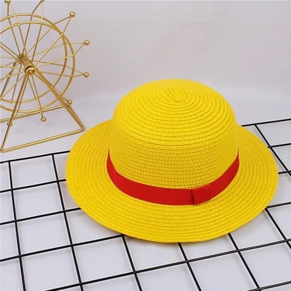 Stråhatt Madeline Hatt Cosplay Monkey D Luffy Performance Rekvisitter Gule Stråhatter, Barn, Hodeomkrets 52 cm Kids Head Circumference 52 cm