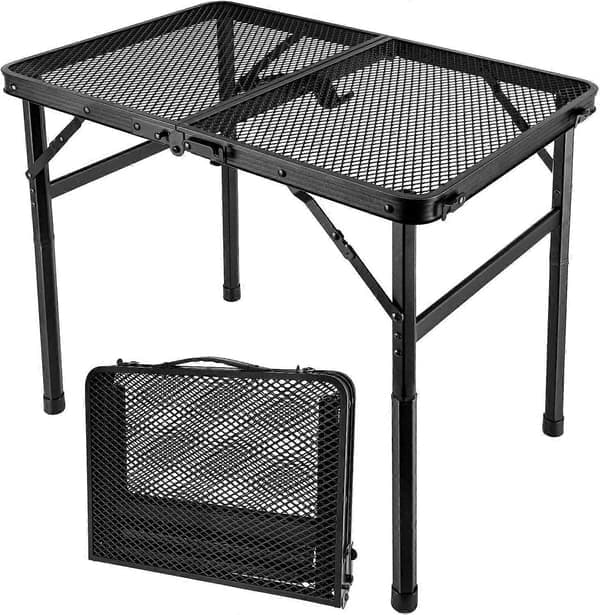 Sammenleggbart grillbord, aluminium, for utendørs camping BBQ - WELLNGS
