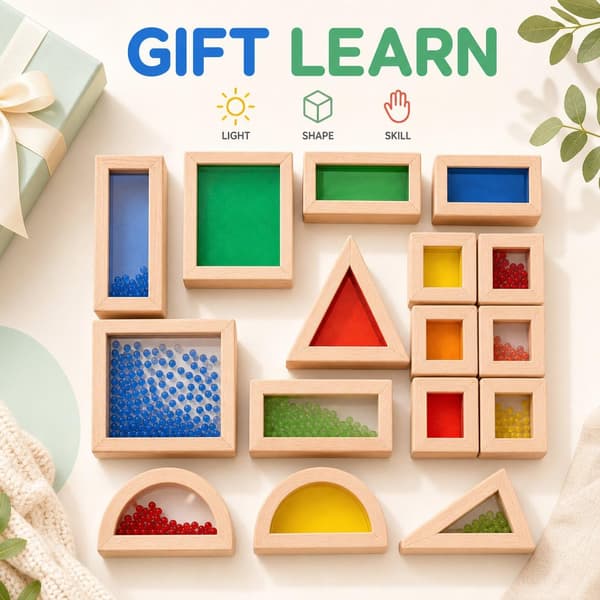 Byggleksaker i trä | 15-piece Acrylic Sensory Blocks