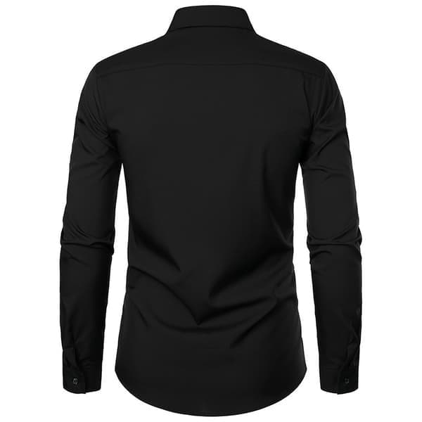 Smoking skjorter til mænd, slim fit, med flæser, til bryllup og middag, sorte, størrelse L black L