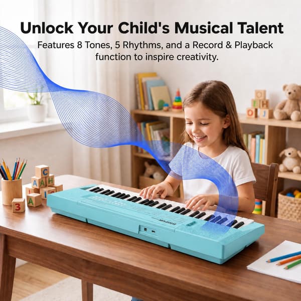 Raimy 61-tangenters elektrisk keyboardpiano for barn med mikrofon