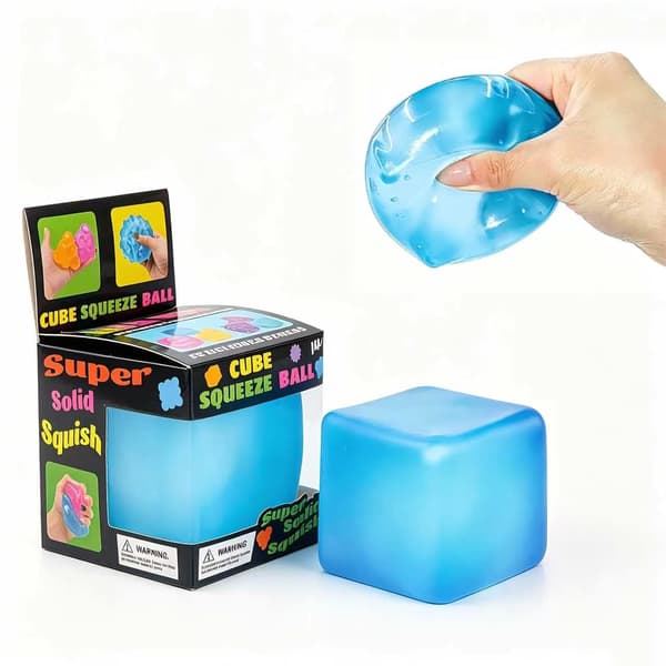 Ice Cube Slow Rebound Squeeze Toy, Stress Relief Cube med box Presentklar-Lila Purple