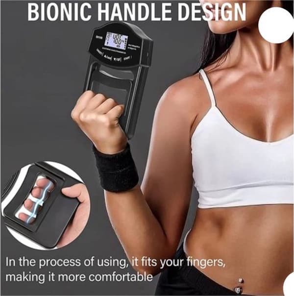 Digital hånddynamometer, grebstyrketester, USB- og batteridrevet, LCD-display, fingerstyrke, personlig rekordtracker