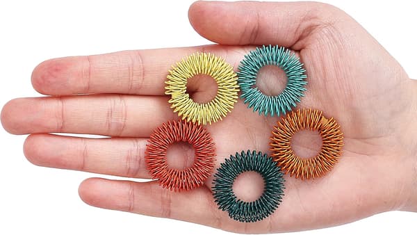Mr. Pen 10-pak farverige piggede sensoriske ringe, angstlindrende fidget massageringe til ADHD BFRB opmærksomhedsforstyrrelse Spring