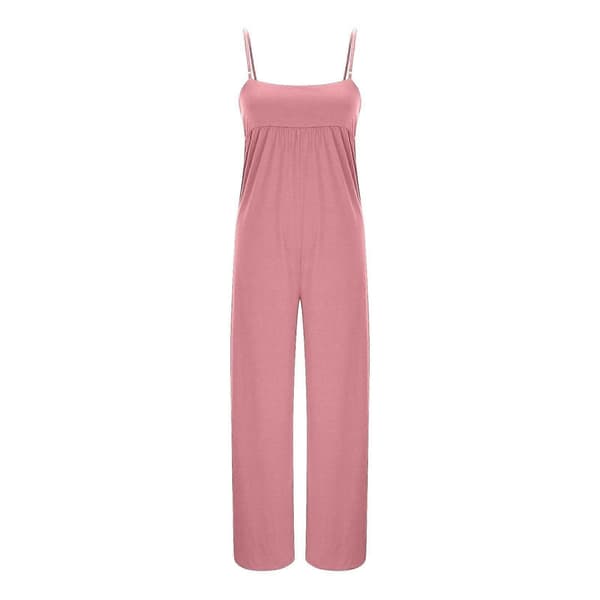 Jumpsuit med vide ben og tynne stropper for kvinner, blå S Blue S
