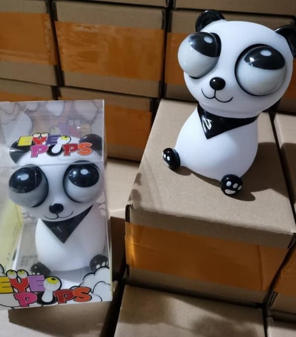 Flippy Frog Squishy Eyes Popping Squeeze Fidget Toy Stress Relief, Panda panda