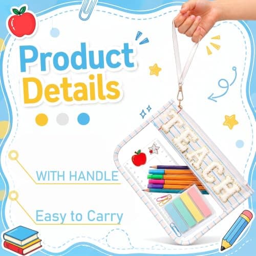 TEACH Chenille Bokstav Sminkepung, Takknemlighetsgave, Linjert Notatbok Line Notebook