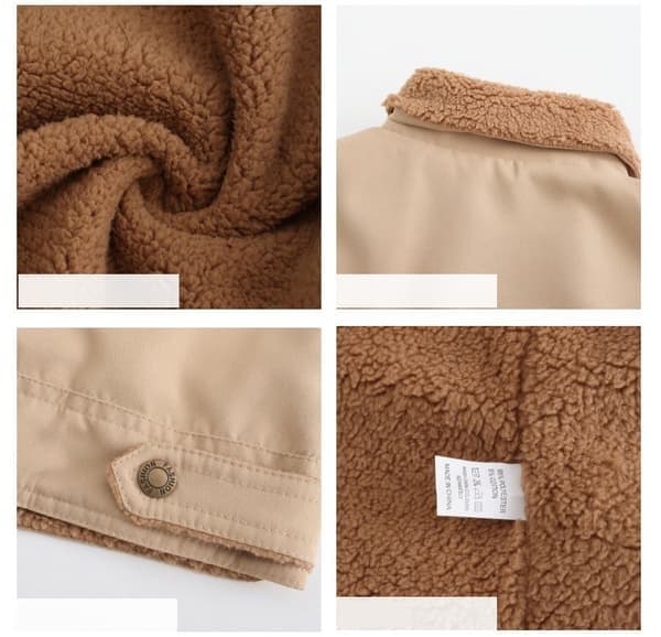 Vinterjakke til mænd, varm med fleecefor, lys khaki, størrelse M Light Khaki M