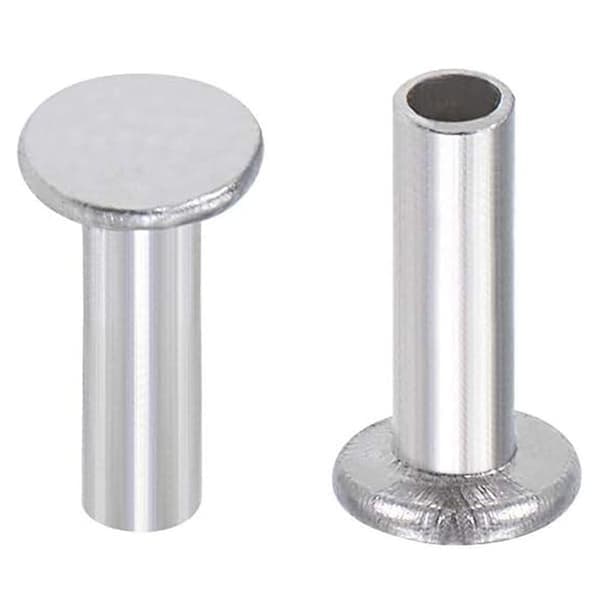 100 stk. Aluminium flathodet semi-rørformede nagler M2 x 6 mm M2 x 6mm M2 x 6mm