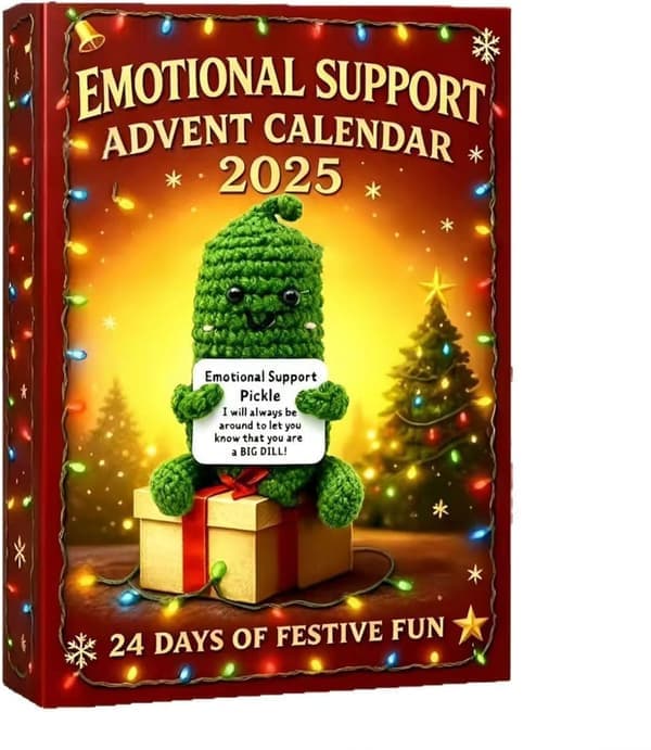 Sentimental Julekalender, Jul 2025 Hæklet Julekalender med 24 Hæklede Akrylpynt, Stresslindrende Sæt