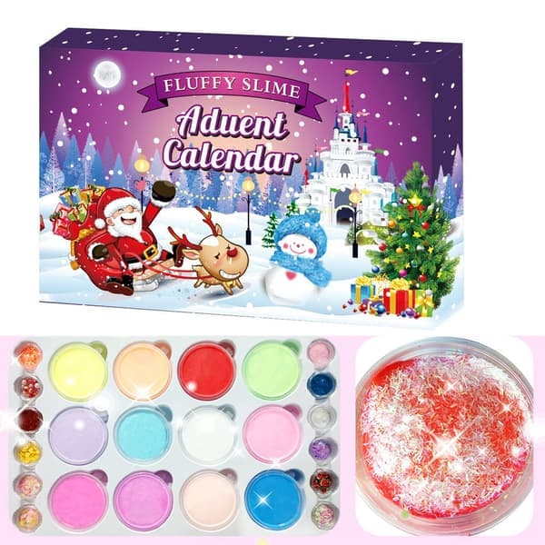 Julkalender DIY Fluffigt Slime Kit Nedräkningskalender