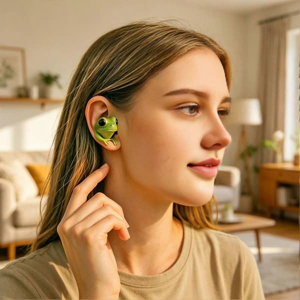 Søte Froskeørepropper – Bluetooth & Unikt Design – for Barn & Voksne – Ladeetui C