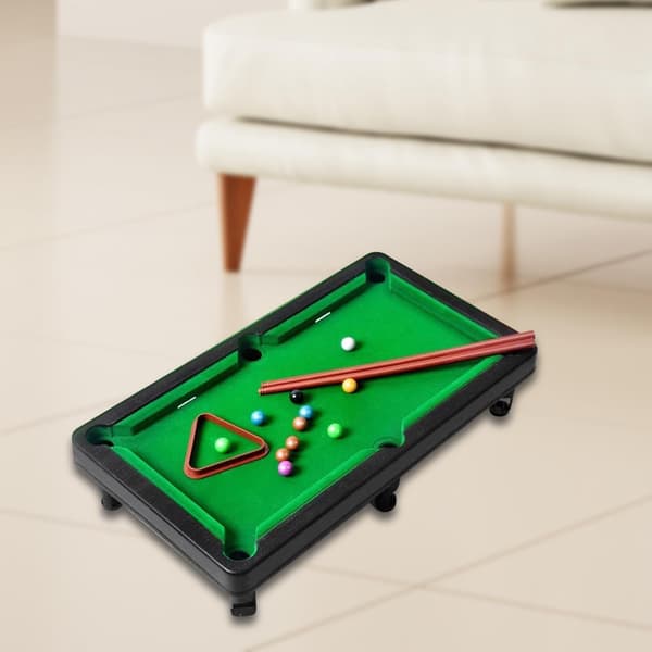 1 stk. Mini Bordplade Pool Sæt Billard Spil Bærbart Mini Poolbord Skrivebordsspil Kugler Poolkøer Trekant Rack Kompakt PP Materiale Egnet