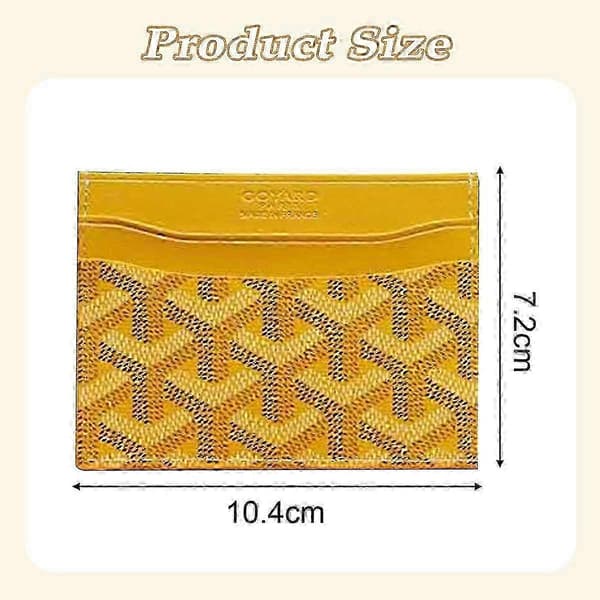 Elegant Liten Kortväska för Män och Kvinnor Mode Läderaccessoar yellow