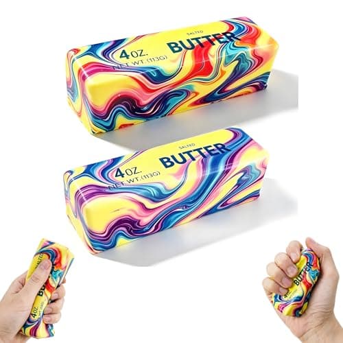Smör Squishy Långsamt Stigande Fidget Leksaker, 2st Smör Klämleksaker