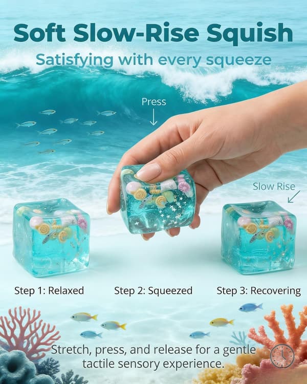Sensoriske Squishies Ice Squeeze Ball, Langsomt Stigende Stressaflastende Terning til Voksne, Strækbare Håndfidgetlegetøj til Stressaflastning (Grøn)