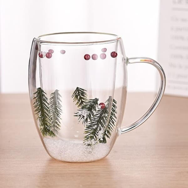 Dobbeltvægget glas med tørrede blomster, #4 350ml #4  350ml