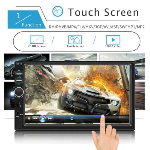 7\" Double 2 DIN -autostereoradio MP5-soitin BT-näytöllä
