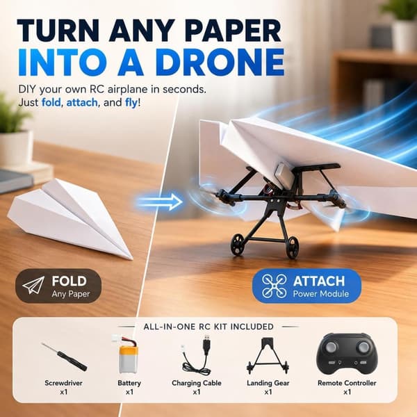 Fjernkontroll Papirfly Elektrisk Flyleketøy Duals Battery Model