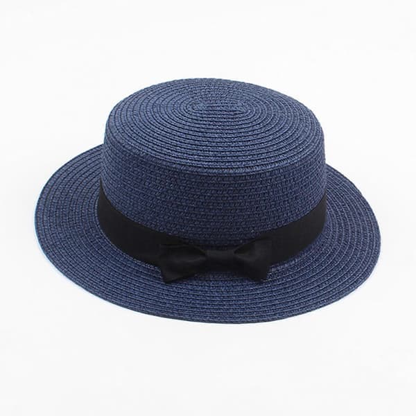 Barn Jenter Gutter Sommer Fedora Stråhatt Bred Brem Floppy Strand Solhatt Solskjerm Solhatter O