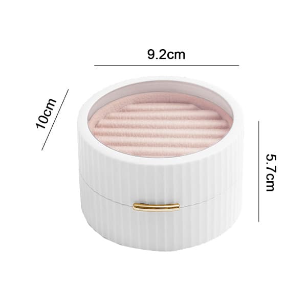 Macaron Bärbar Smyckeskrin Tillbehör Förvaringslåda-Vit