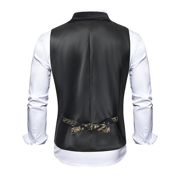 Herr Viktoriansk Dubbelknäppt Väst Gotisk Steampunk Väst, Svart, Storlek 3XL black 3XL