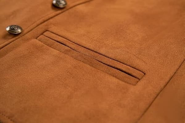 Herredragt Ruskind Dobbeltradet Vest, Brun, Størrelse M brown M