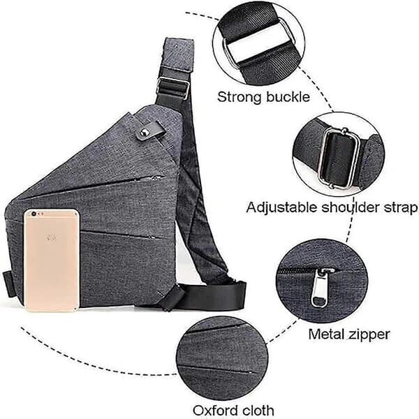 Stöldskyddsväska för kvinnor - Res säkert Black Left Shoulder