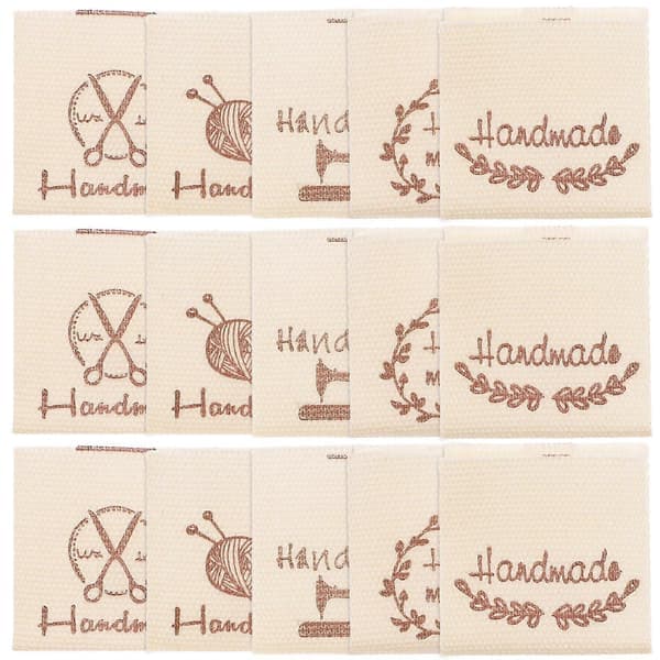 100 stk klesmerker for håndlaget strikkehåndverk 2x2cm Multi