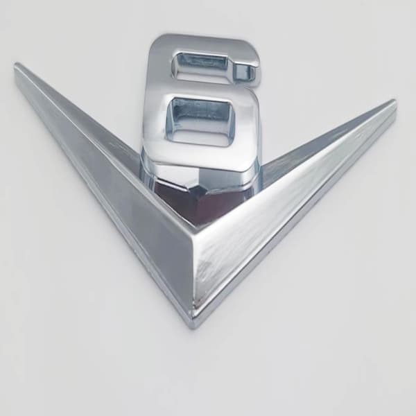 2 st 3D V6 bilemblem märke dekal metall billogotyp emblem bokstav