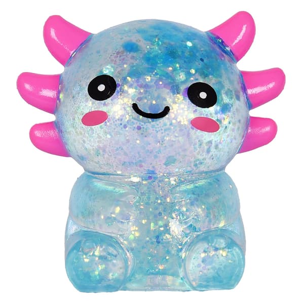 9 cm Blå Glitter Siddende Axolotl Squishy Langsomt Stigende Blue Sitting Style