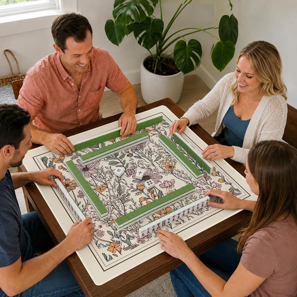 Fnggaak Boho Blomster Mahjong Måtte 31.5x31.5 Boho Floral