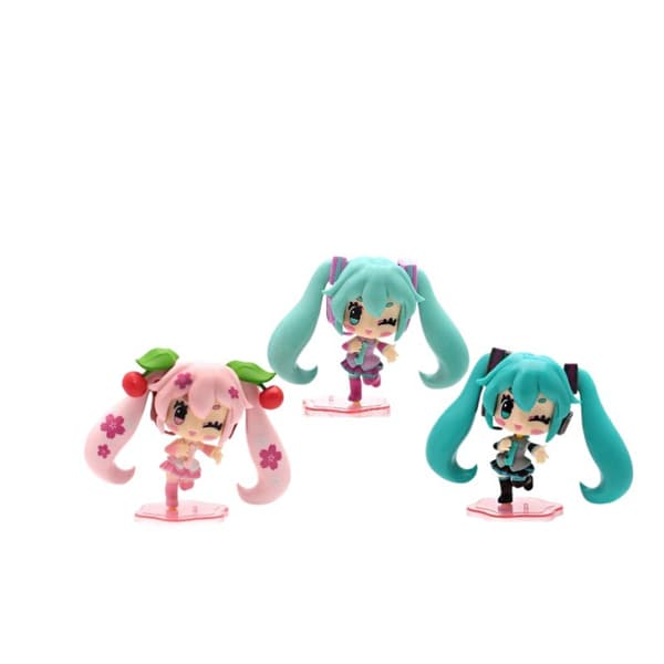 Hatsune Miku Yoneyama Mai Style Körsbärsblomma Flygande Pose Figur Söt Bishojo Blue Maple Leaf