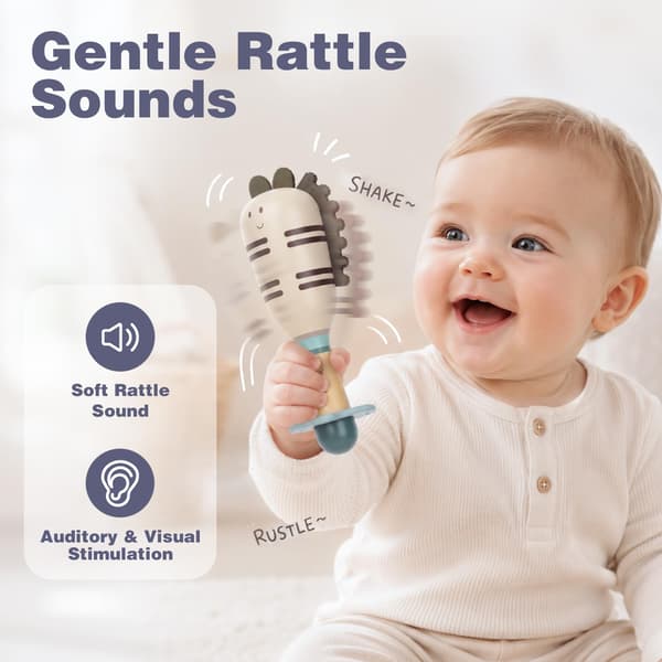 Joyreal Baby skallror och bitringar set, babyleksaker 0-6 månader, 10-pack