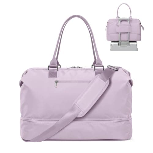 Resväska Weekender Bag Dam Tote Carry On Väskor Med Skofack L4-Purple