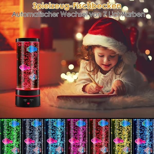 Lavalampe Bordlampe USB LED 29cm 16 Farger Boble Natt Barn Dekorasjon