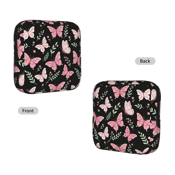 Sommerfugl Sommerfugle Og Blomster Pink Menstruationspose Til Kvinder, Bærbar Hygiejnebind Menstruationspose Til Pung, Små Makeuptasker Butterfly