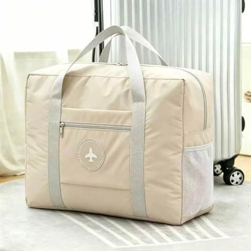 Lättviktsresväska, hopfällbar handbagage weekendväska Off White