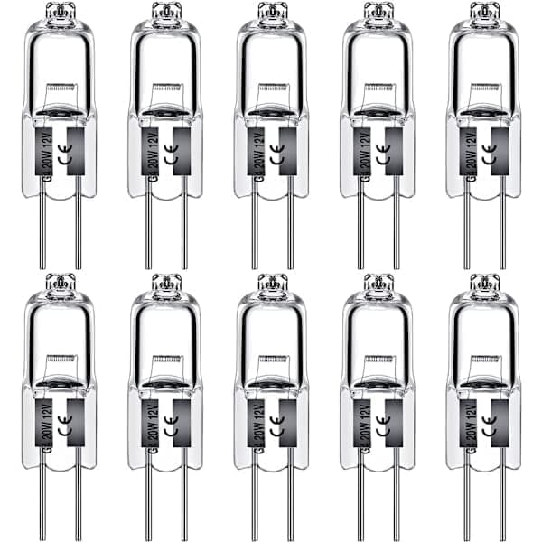 10-pak G4 Halogenpærer 10W 12V - Varm Hvid