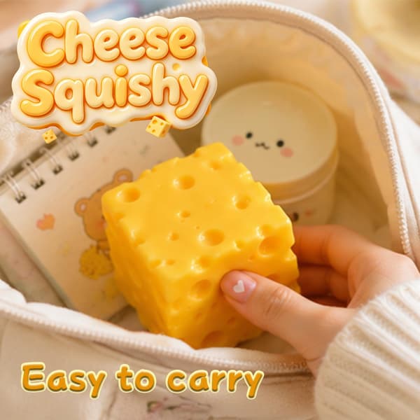 Ost Squishy Mat Squishy Stressavlastande Fidget Leksak Stressavlastande Original Sensoriska Stressbollar Presenter för Vuxna Barn Vänner (Gul-2-pack) Yellow-2pack