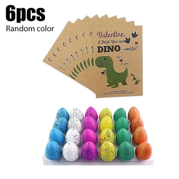 Klekkende dinosaur-egg-leker - påske- og valentinsdagsgave til barn A 6PCS