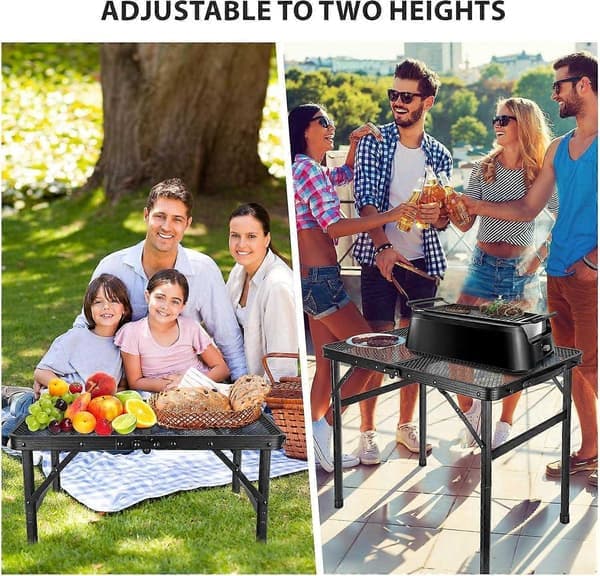 Fällbart grillbord, aluminium, för utomhuscamping BBQ - WELLNGS