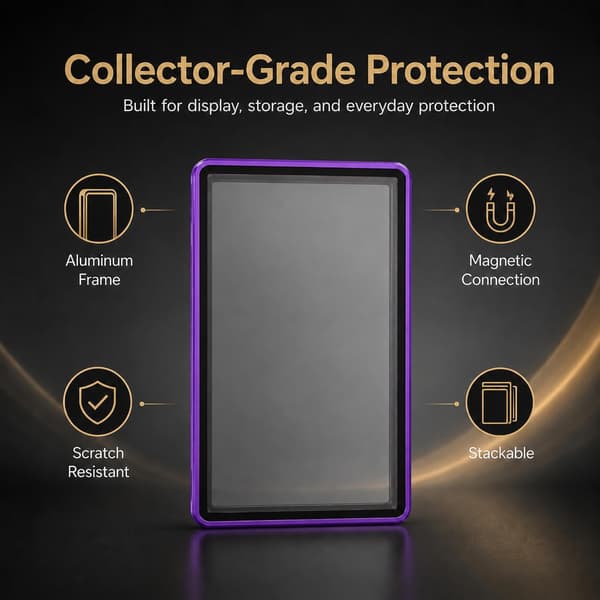 SUGGLESAFE PSA Slab Case, Magnetiskt 9-punktslås Display Protector, Lila Purple