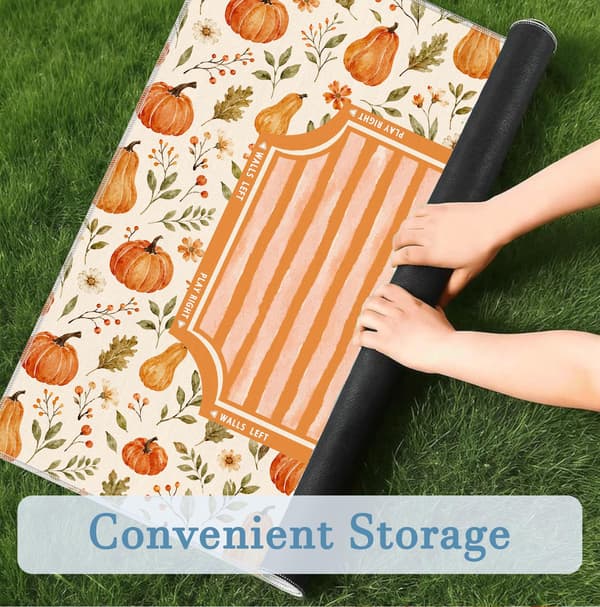 Oransje høst lønneblad gresskar høst Mahjong-matte 80 x 80 cm Orange Ginkgo Leaf
